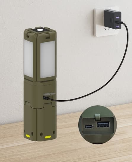 Langvarig campinglampe med stativ: LED utendørs camping- og arbeidslampe for telt