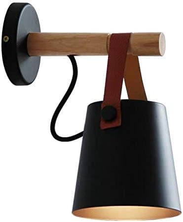 E27 Modern Vägglampa Metallstil Smidesjärn Träbälte Vägglampa