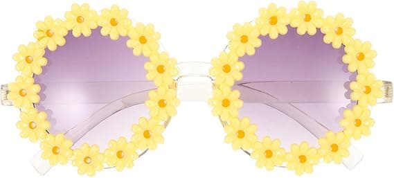 1 pakke damesolbriller, Daisy solsikkesolbriller, gule