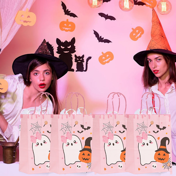 30 st Halloweenpåsar Små Boo-påsar Kraftpapper 30 st Silkespapper Godis Presentpåsar för Halloweenfest Barn Tema Födelsedag Baby Shower Party Style 3