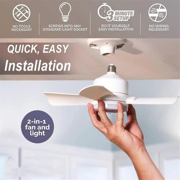 LED Viftelys Dimbar Skrue Smart Fjernkontroll Integrert Takvifte Lys Egnet for Soverom