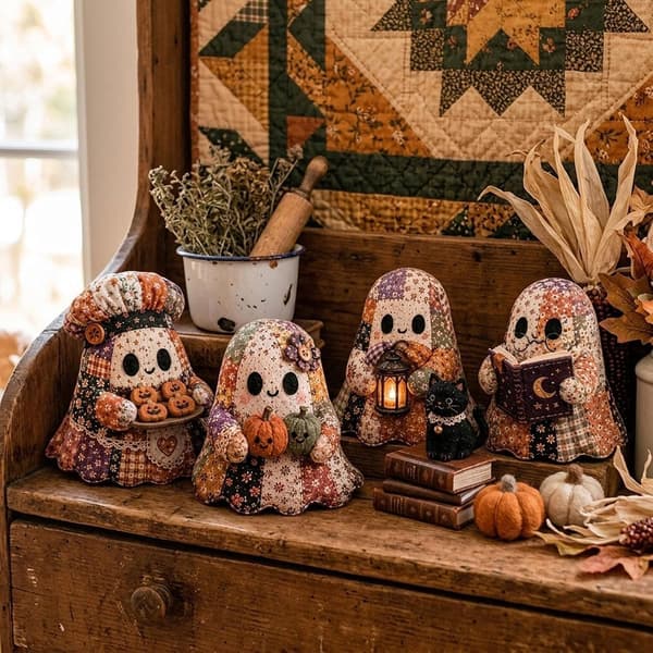 Halloween DIY patchwork sæt, sød spøgelsesplys syning, velegnet til håndlavede dekorative gaver, dedikeret til håndarbejdsentusiaster stil 2 style 2