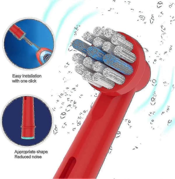 8-pakning erstatningstannbørstehoder for barn kompatible med Oral B elektrisk tannbørste - erstatning for barn