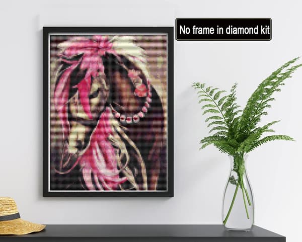 5D Diamantmaleri Hest (30x40cm) Drømmefanger, DIY Diamantmaleri