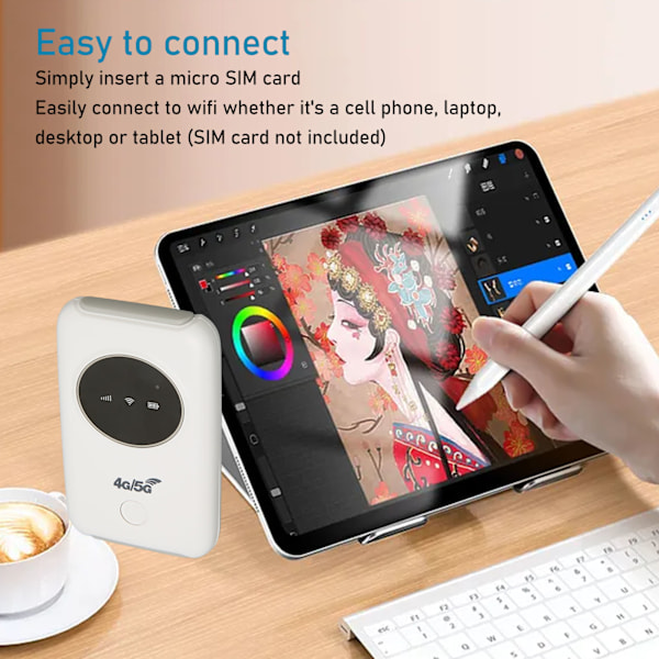 Olåst Mobil Hotspot 4G Portabelt USB-Modem Med SIM-Kortplats Uppladdningsbart Batteri Router Höghastighetsinternet Anslut Upp Till 10 Enheter