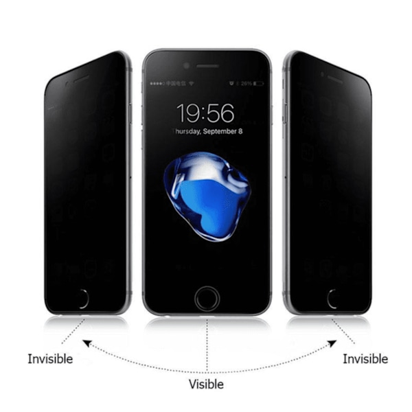 iPhone 6/7/8 PLUS Privacy Skärmskydd / Heltäckande skärmskydd