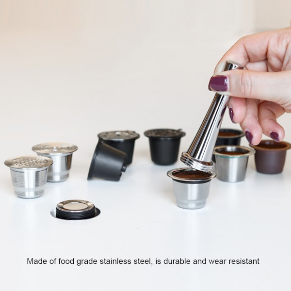 Kapselkaffe Pulver Hammare Tamper Rostfritt Stål Återanvändbar