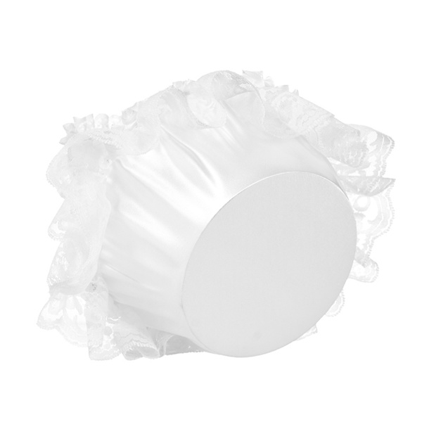 Elegant stor bröllopsblomkorg med vit spets