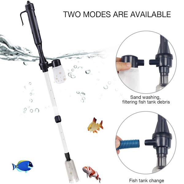 Akvarie Siphon Dammsugare för Rengöring av Fisk Tank Grus &