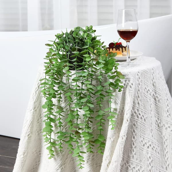 Kunstig eukalyptus, kunstig hængende potteplante, kunstig