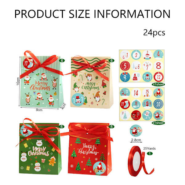 24 Pack Christmas Candy Boxes for