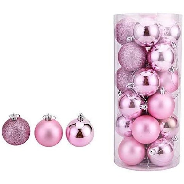 Weihnachtskugeln,24 Stück Rosa Weihnachtsdeko,matt,glänzend,