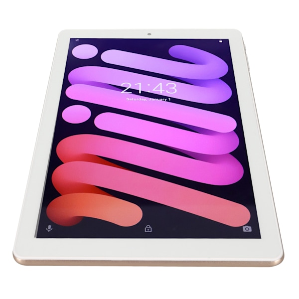 10-tums surfplatta 4G RAM 256G ROM Stöd WIFI 3G-nätverk Guldplatta för Android 11 100‑240V EU-kontakt
