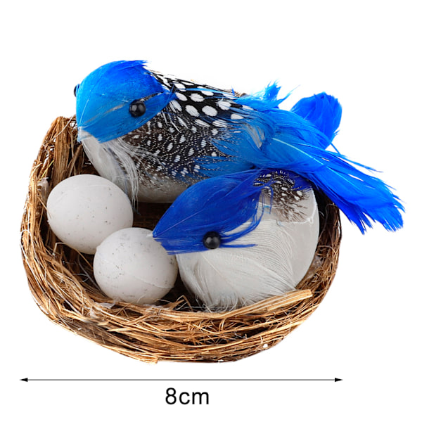 6 Set Påsk Konstgjorda Fågelbon Ägg Dekor Simulerade Skumfåglar Fjäderfåglar Hantverk DIY för Påsk Hem Ornament Trädgårdsarbete Naturdekoration