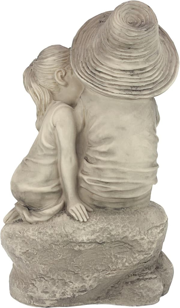 Lavere barn jente og gutt hageinnredningsstatue, 8,5*13*9cm, poly