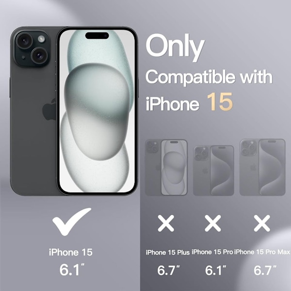 iPhone 15 Matt Svart Skal