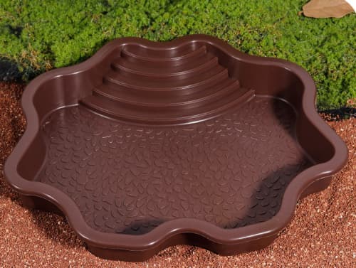 Trinnvis vannskål for reptiler (skilpaddebadekar) Reddish-brown