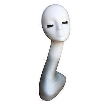 Mannequin Kvindehoved Model 19 tommer Smykkeudstillingsstand Stabil ()