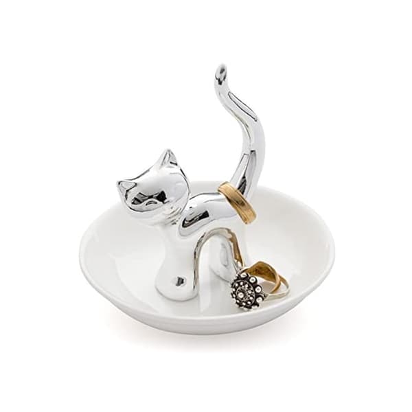 Keramisk ringhållare. Bricka för ringar och smycken. Keramik. I form av