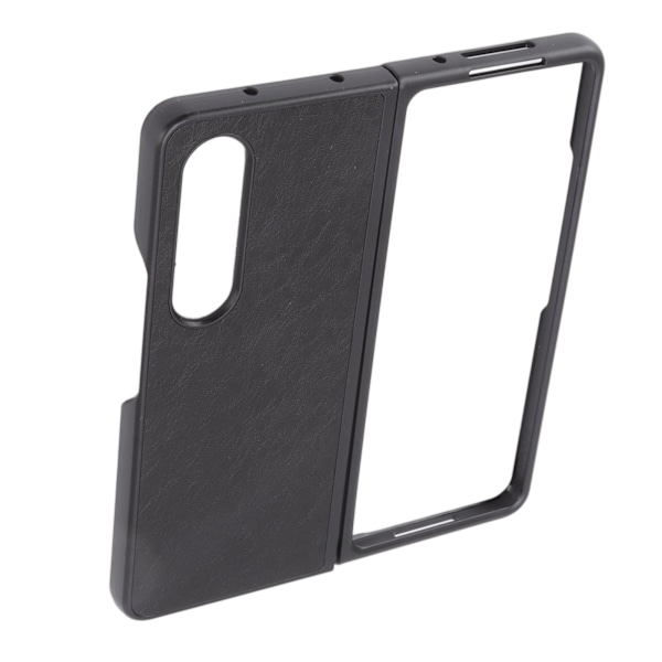 Vikbar Skärm Telefonfodral PU Läder Trendigt Bekvämt Skyddande Mobiltelefonfodral för Samsung Galaxy Z FOLD 4 Svart