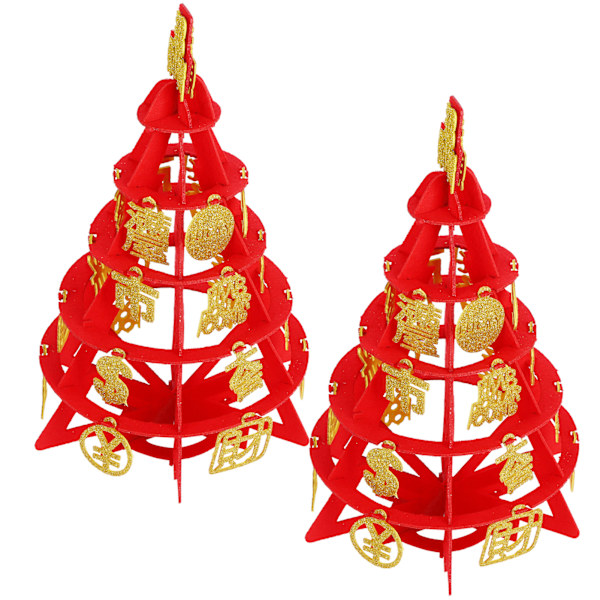 2 Set 32x20cm DIY Filt Julgransprydnader för Trädgård Gård