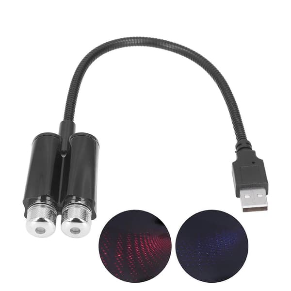 Bil USB Ambient Projektorlys Røde Blå Lys Plug and Play Fri Bøying Fleksibel Ikke Stemmestyring