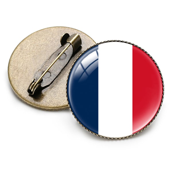 Metal fransk flagbroche