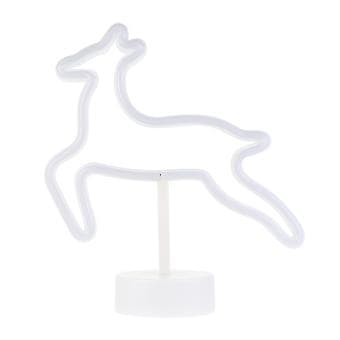 1 stk. Jule LED Elg Liten Nattlampe Skrivebordslys Dekor (Varm Hvit)