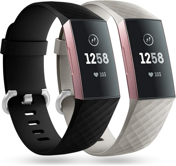 2-pakning erstatningsarmbånd kompatible med Fitbit Charge 3/Fitbit C