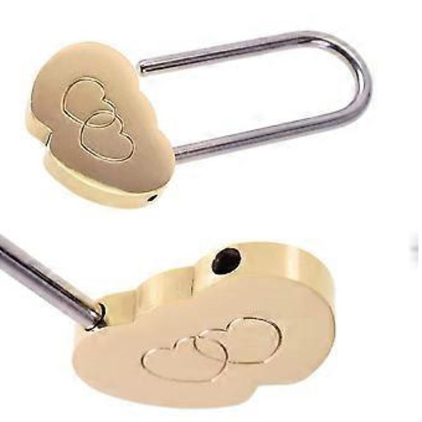 2 kpl Tupla Sydänlukot 40MM Riippulukko vuosipäivää varten (Ei avainta)