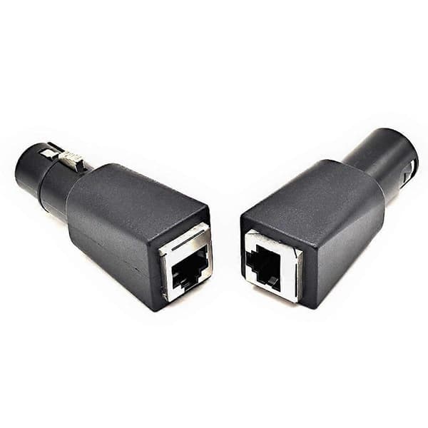 1 par DMX til RJ45-stik RJ45 Ethernet til 5-benet XLR DMX hun- og hanadapter til lyd og video