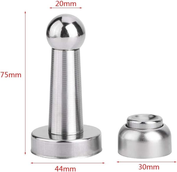 6 st. Magnetiska Dörrstopp, Magnetisk Dörrstopp i Rostfritt Stål I