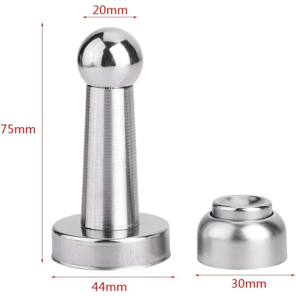 6 stk Magnetisk Dørstopper, Magnetisk Dørstopper i Rustfrit Stål I
