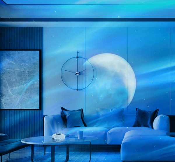 Stjerneprojektor Aurora Borealis Stjerneklart Himmellys Fuld af Stjerner Blu