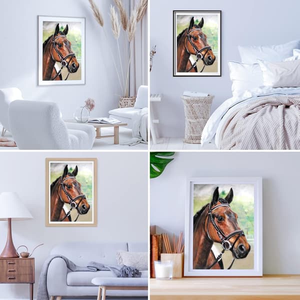 5D Diamantmaleri Sæt 30x40cm DIY Farverig Hest Diamant Kunst Sæt