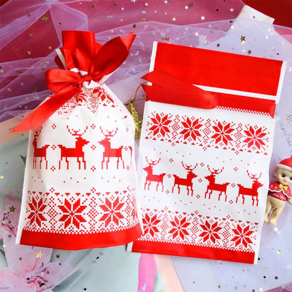 Weihnachten Geschenk Beutel mit Kordelzug, 50 Stück