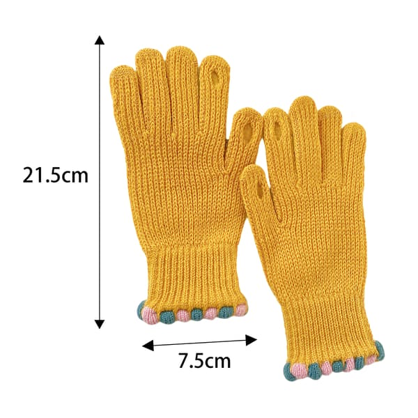 Dame Vinterhandsker 1 Par Farve Elastisk Fortykkede Bløde Plys Varme Vindtætte yellow