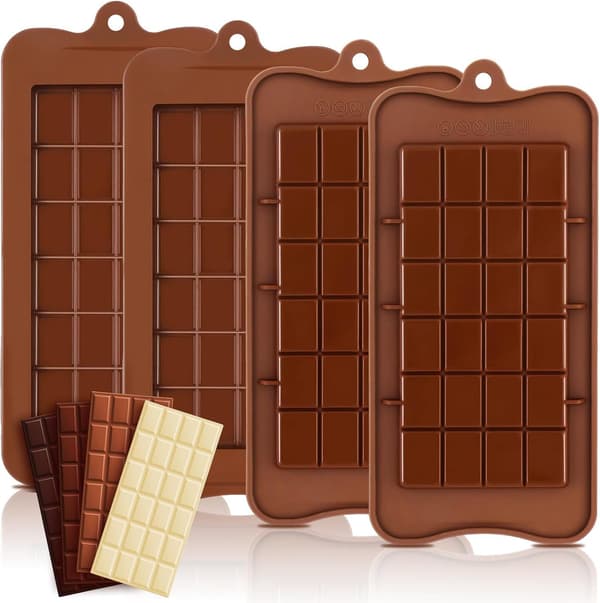 Chokladförpackning med 4 livsmedelssäkra non-stick energibars- och proteinformar
