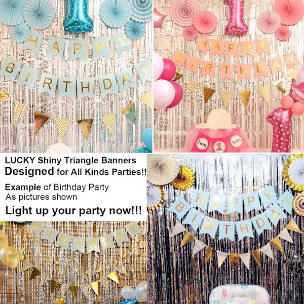 5-piece set Pennant Chain Pennant Banner 5 Meters 12Pcs Pennant