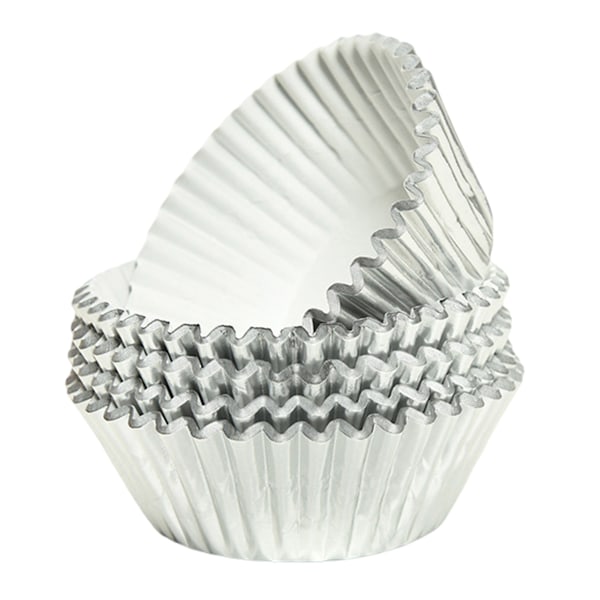 200 st Guld Folie Muffin Formar Standard Bakformar Muffin Pappersformar Silver