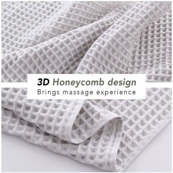 4 stk. Håndklær 3D Honeycomb Design Myk Fluffy Bomull 33,8 x 73,7 cm