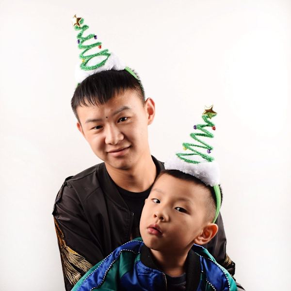 Springy Christmas Tree Headband with Bells Santa Headwear - One