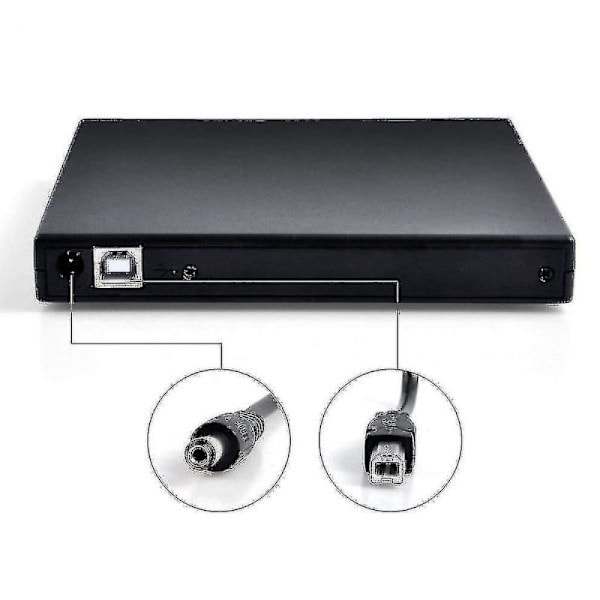 USB 2.0 Ekstern CD/DVD-spiller Svart