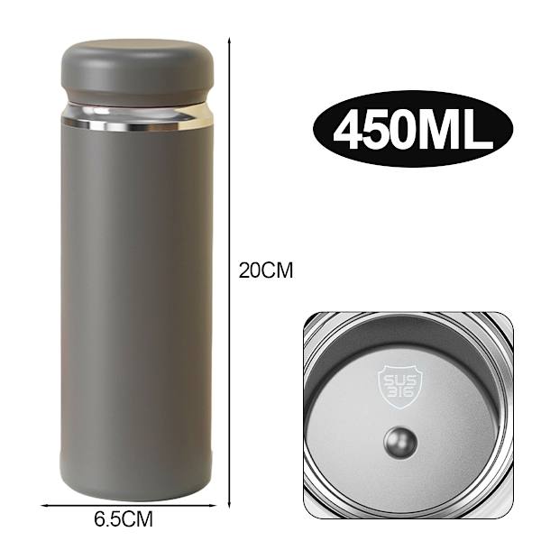 Sportflaska i rostfritt stål, 450 ml rostfritt stålmugg,