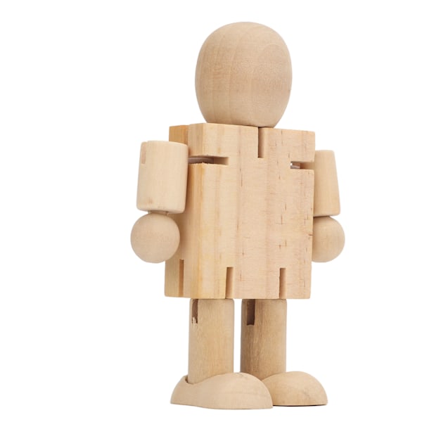 Justerbara träfigurer Obehandlad trärobot Släta ytor Lätt att dekorera DIY-hantverk Flexibla trärobotar Naturligt trämaterial Mångsidig