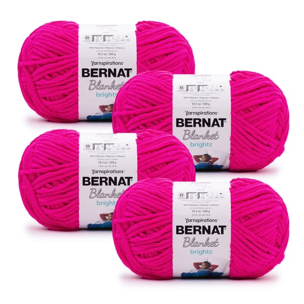 Blanket Brights™ #6 Super Bulky Polyestergarn, Ljusrosa 300g, 201 meter (4-pack)
