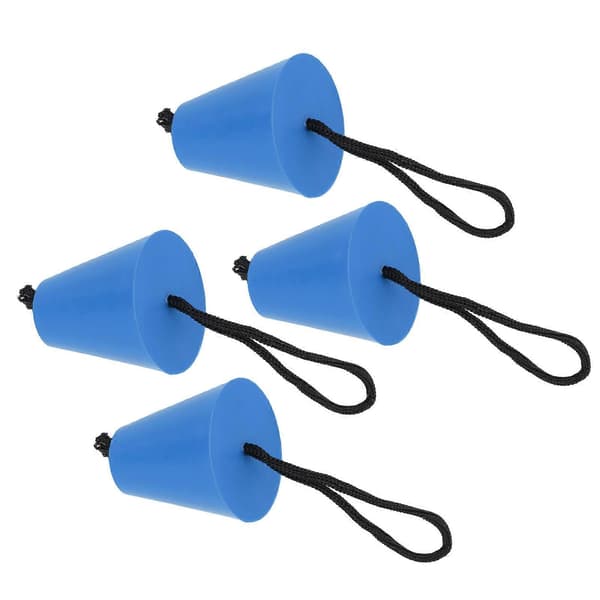 4st Scupper Plug Kit med snodd Flexibel silikon dräneringshålpropp Universal för kajaker kanoter Blå