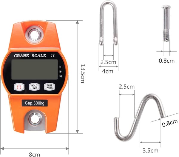 Elektroninen vaakakoukkusäiliö 300 kg LCD Dynamometer Industr