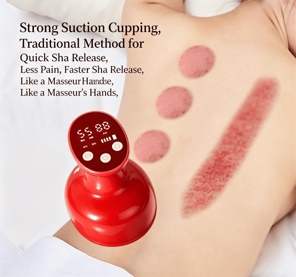Elektrisk koppnings- och Gua Sha-apparat | Hemmabruk Värmeterapi och Negativt Tryck Meridian-Rensande Massager