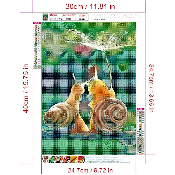 Diamantmaling, 30x40cm Diamantmalerier DIY 5D Diamant